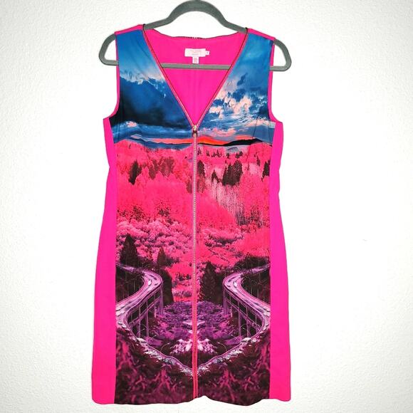Ted Baker Road to Nowhere Shift Dress in Mid Pink, TB Size 1/US Size XS - Picture 2 of 7